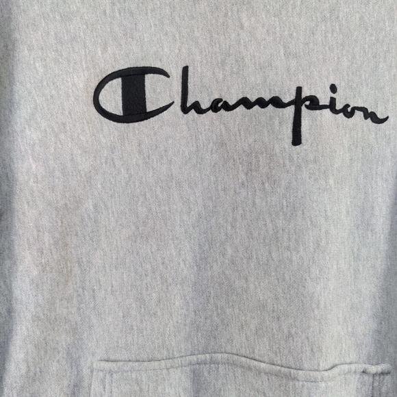 Champion Reverse Weave Men's Hoodie Gray Medium Pullover Long Sleeve Pockets - Picture 4 of 14